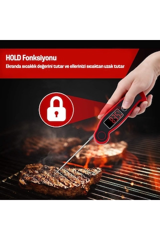 ThermoPro TP19 Su Geçirmez Katlanabilir Gıda Pişirme Termometresi - T07596