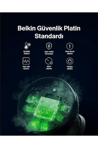 Belkin 3'ü 1 Arada Manyetik Magsafe Uyumlu Qi2 15w Kablosuz Şarj 30337320