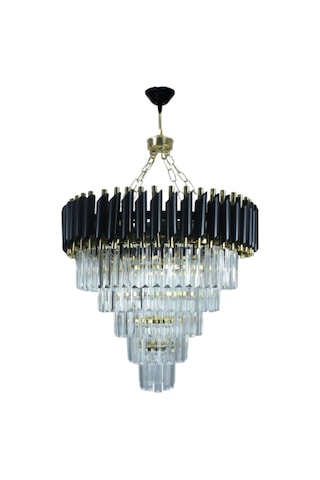 Riva Gold 55x55 Cm'lik Kristal Taşlı Gold Lüks Avize - Yatak Odası - Salon - Mutfak - Hol Altın
