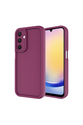Samsung Uyumlu Galaxy A15 Kılıf Kamera Korumalı Zore Ananas Kapak Mürdüm