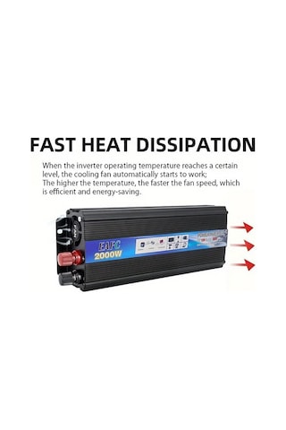 Xuweiwei 12v 500w 1000w 2000w Tepe Güç İnvertörü Dc 12v Ac 220v Taşınabilir Araç Şarj Cihazı Voltaj Dönüştürücü Kamp Seyahat Karavan İnvertörü Eu Fişli