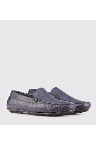 Cabani Hakiki Deri Lacivert Erkek Loafer Ayakkabı Lacivert (521650097) Lacivert