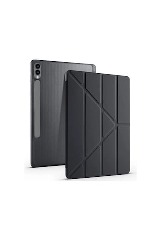 Samsung Galaxy Uyumlu Tab S10+ Plus 12.4" Kalem Bölmeli Uyku Modlu Arkası Silikon Kapak Kılıf Kılıf