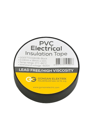 Günsan Siyah Elektrik İzolasyon Bandı 10 Adet