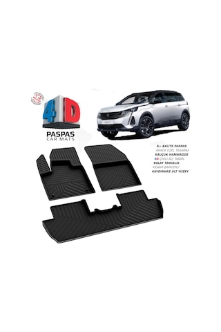 5008 Gt 4D Havuzlu Paspas Araca Özel 2019 2020 2021 2022 N11.3123