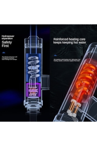 Qianfan 3000 W Elektrikli Su Isıtıcı Mutfak Musluk Anında Sıcak
