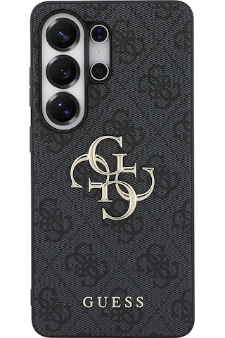 Galaxy S26 Ultra Uyumlu Kılıf Guess Lisanslı Pu Deri Büyük Metal Logo Dizaynlı Kapak Siyah