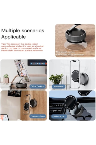 K10 Mıknatıslı Vakumlu Araç İçi Telefon Tutucu