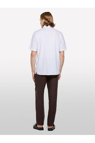 Sisley Keten Karışımlı Regular Fit Kısa Kollu Gömlek Erkek Beyaz Gömlek - 325p51fcsq03k