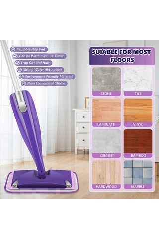 Lemestar Swiffer Wet Jet Uyumlu Mikrofiber Mop Padı - 12 İnç, 6 Adet 2 Yeşil+2 Mor+2 Mavi , Yıkama Yapılabilir, Tekrarlı Kullanım, Ahşap-keramik-zemin Temizliği