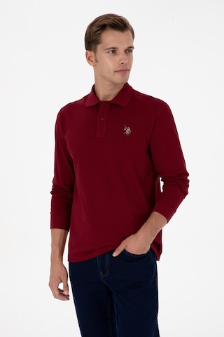 U.S. Polo Assn. Erkek Regular Fit Polo Yaka Bordo Basic Sweatshirt 50313772-VR014