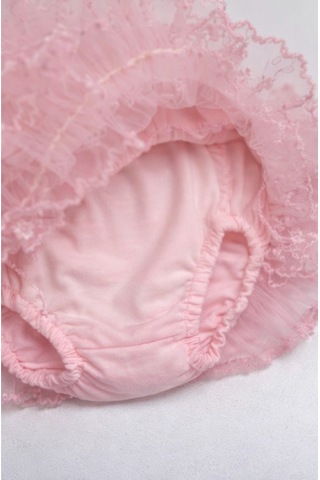 Kardeşler Bebe Kız Bebek Tüllü Fırfırlı Külotlu Etek Pembe