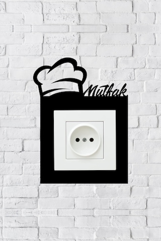 Mutfak Duvar Dekorasyon Priz Çerçevesi İç Ölçü 8,4x8,4 Cm Dekoratif Priz Süsü- Anahtar Çerçevesi