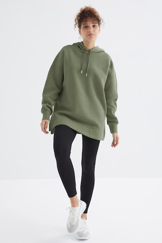 Tommy Life Çağla Reglan Kol Basic Kapüşonlu Oversize Sweatshirt Tunik - 97242 Çağla