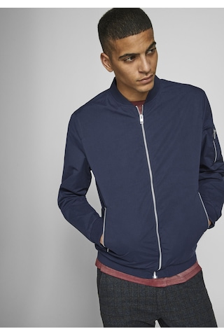 Jack & Jones Fermuarlı Bomber Ceket 12165203 Navy Blazer Lacivert