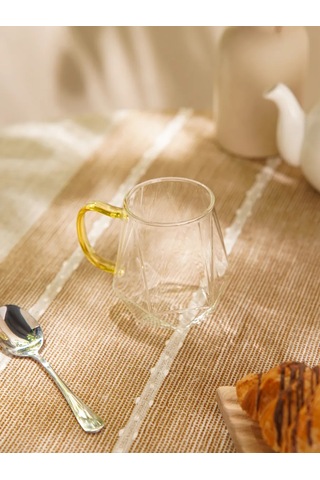 Magistro "yağmur" Cam Bardak Çay Ve Kahve İçin 320 Ml Hediye Bardak 124106390 Gri