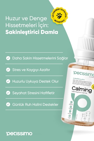 Petissimo Care Sakinleştirici Damla - Kedi Ve Köpekler İçin Doğal Anti Stress Rahatlatıcı Calming Liquid - 50 Ml