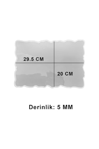 Tahtakale Toptancı Epoksi Dikdörtgen Dalgalı Söz Ve Nişan Tepsisi Kalıbı 29.5x20 Cm