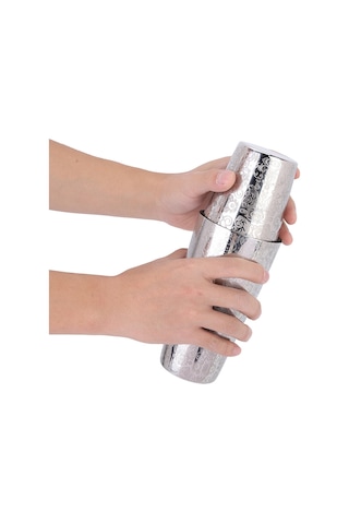Hangfox 304 Paslanmaz Çelik Boston Kokteyl Shaker Seti, Aşınmaz, Leak-proof, Gravür Desenli, Kahve Ve Kokteyl Hazırlama İçin, Gümüş Rengi