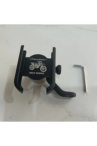 Xuweiwei Siyah Bisiklet Scooter Motosiklet İçin Ayarlanabilir Alüminyum Alaşım Telefon Tutucu Bounce Testli Kaymaz Tasarım Siyah Pürüzsüz Yüzey Siyah