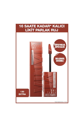 Maybelline New York Vinyl Ink Uzun Süre Kalıcı Nude Tonlu Likit Parlak Ruj 130 Extra& Mini Sky High Cosmic Black Maskara pktssmtrj65crlbnc-9345 130 Extra