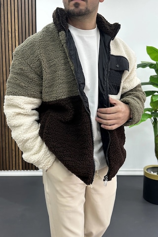 Edwox Erkek Tam Oversize Geniş Kalıp Peluş Mont Edw446 Renkli