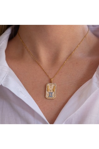 Çelik Kolye İkizler Burcu Tarot Model - K-110 Altın