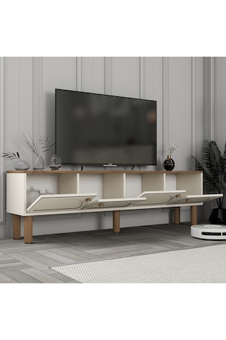 Bohem Tv Ünitesi Ve Orta Sehpa Takımı - Krem Krem