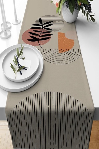 Modern Tasarım 3d Dijital Baskılı Dekoratif, , Yumuşak Dokulu, Amerikan Servisi 140x40 Cm Runner. Antrasit Bej Diğer