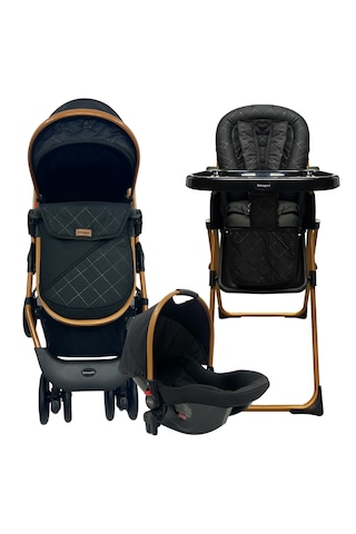 Bebegold Travel Sistem, Çift Yönlü, Seyahat Sistem Bebek Arabası / Mama Sandalyesi Set