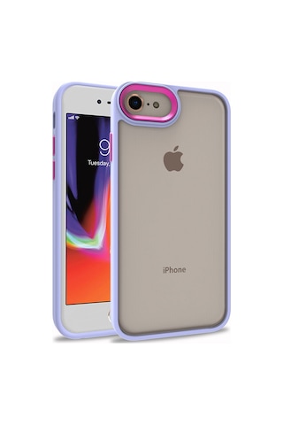 Goocamp Apple iPhone Uyumlu 7 Kılıf Flora Kapak - Lila Lila