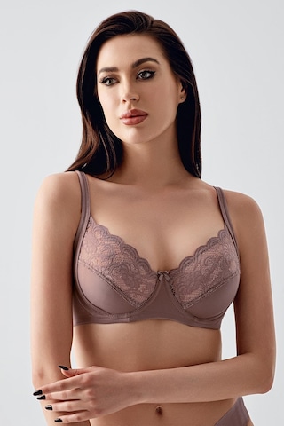 New Bra Kadın D Kap Dantelli Toparlayıcı Sütyen Cappuccino 6000 Cappuccino