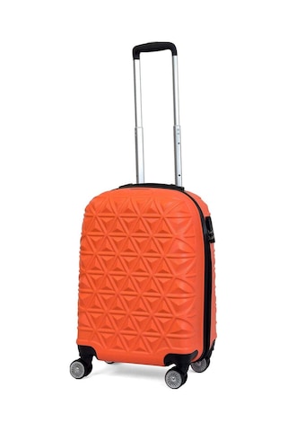 Reymond Luggage Piramit Desen ABS Seyahat Valizi, Canyon Serisi, Turuncu - Kabin Boy Turuncu