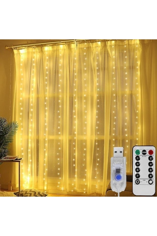Sge Teknoloji Kumandalı Led Perde Işığı Peri Led 300 Led 3 x 3 M