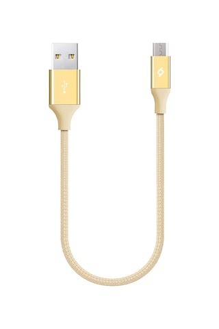2DK25A ttec AlumiCable Mini 30cm Micro USB Şarj Kablosu Altın