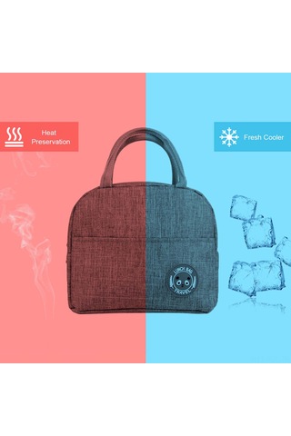 Padalink Gri Isı Ve Soğuk Saklama Çanta - Öğrenci Öğle Yemeği Çantası, Piknik Ve Bento İçin Oxford Kumaşlı Termal Çanta Gri