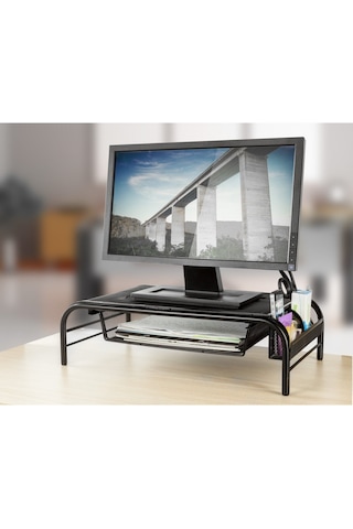 Office Force Raflı Ve 2 Cepli Monitör Ekran Yükseltici Gri