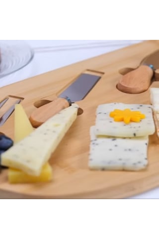 Naturalove Bambu Servis Setli Büyük Peynir Ve Ikram Tablası 45 CM