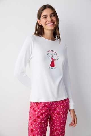 Penti Bloom Termal Beyaz Tişört Pijama Üstü Beyaz Beyaz