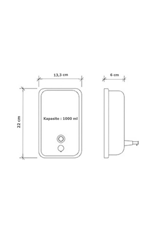 Tema Paslanmaz Sıvı Sabunluk 1000 Ml 304 Kalite İnox Duvar Tipi Paslanmaz Çelik Dispenser İnox