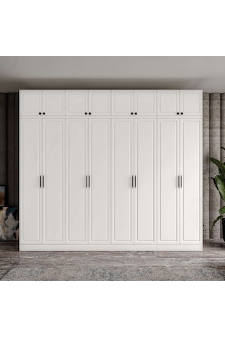 Milas 8 Kapaklı Komple Mdf Yüklüklü Gardırop