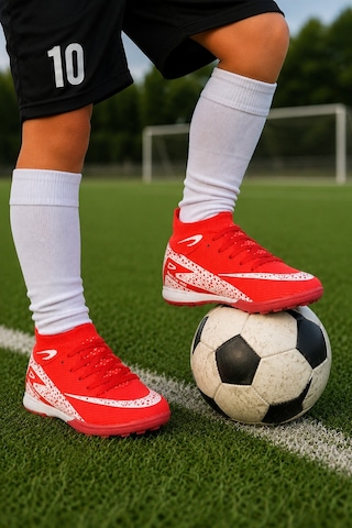 Minibonito Çoraplı Superfly Halı Saha Futbol Ayakkabısı Kırmızı