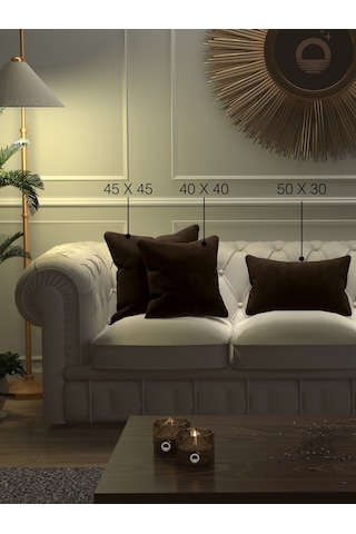 Br Yakamoz Çikolata Kahvesi Renk Kırlent , Yastık Kılıfı Kadife Görünümlü Velvet Touch Serisi Çikolata Kahvesi