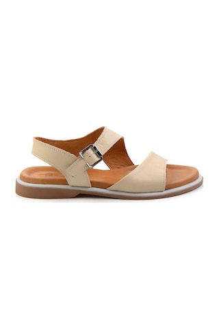 Bambi Bej Leather Kadın Sandalet K05331120603 Bej
