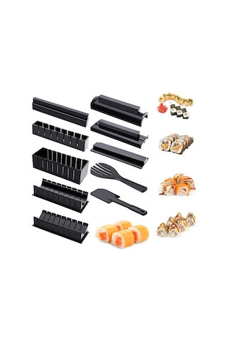 Wezone 10 Parça Sushi Oluşturma Seti - Yemek Dereceli Pp Malzeme İle 8 Farklı Şekil, Basit Kullanim, Hızlı Şekillendirme, Uygun Boyut Ve Temizleme Kolaylığı Çok Renkli