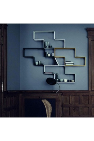 Dedal Metal Saclı Duvar Rafı Dekoratif Siyah