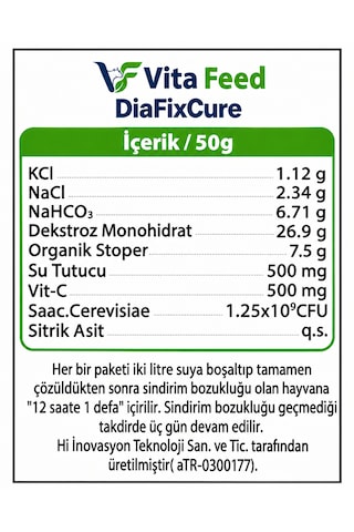 Vitafeed Buzağı-kuzu-oğlak İçin Diafixcure 18 Adet