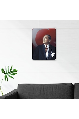 Decorita Mustafa Kemal Atatürk Ve Türk Bayrağı | Cam Tablo