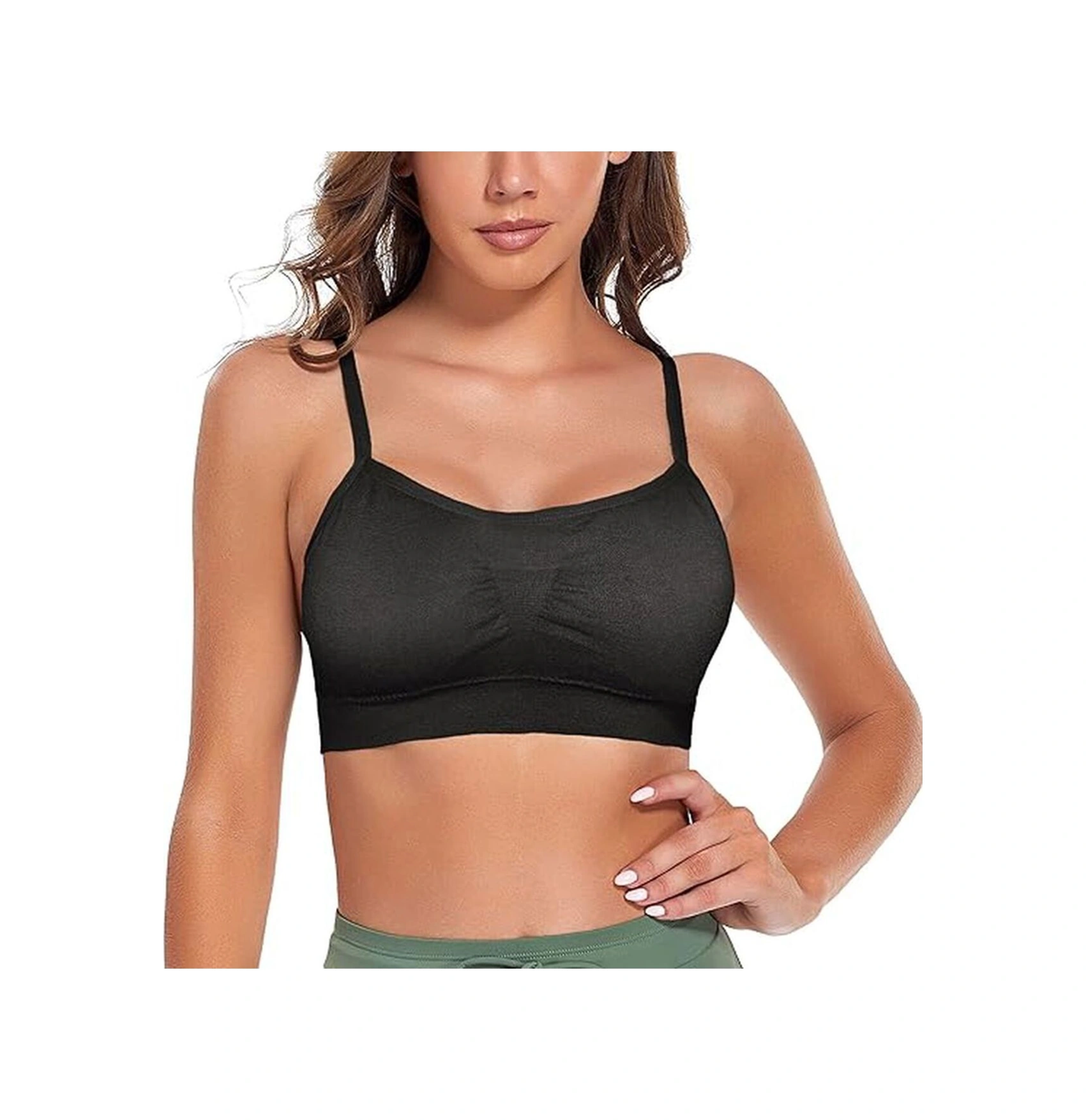 Tezzgelsin Kadın İnce Askılı Pedli Büstiyer Sütyen 3 Adet Siyah - Beyaz - Ten