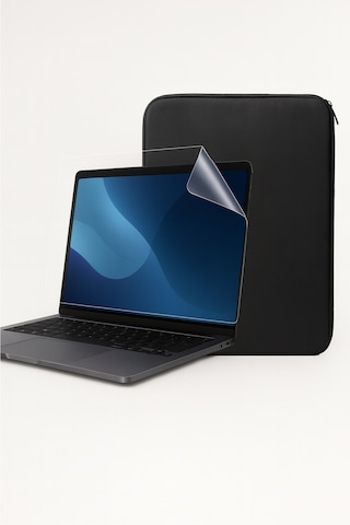 Apple Uyumlu MacBook Air 13" M1,2020 Urbanshield Kılıf + 9h Nano Ekran Koruyucu Siyah